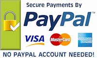 Secure Payments by PayPal. No Accounts Needed!